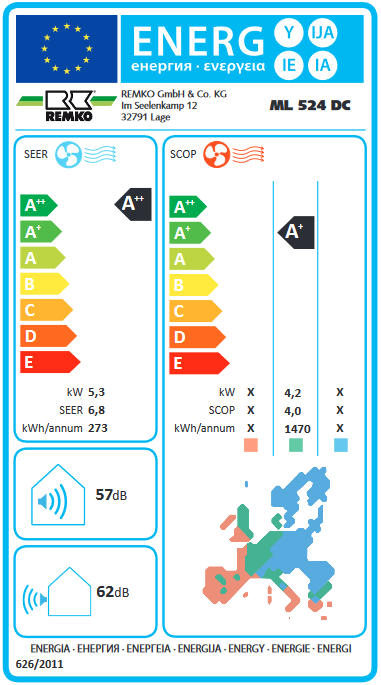 Remko Malaga ML 524 DC Klimagerät Klimaanlage Inverter-Wandgerät Splitgerät