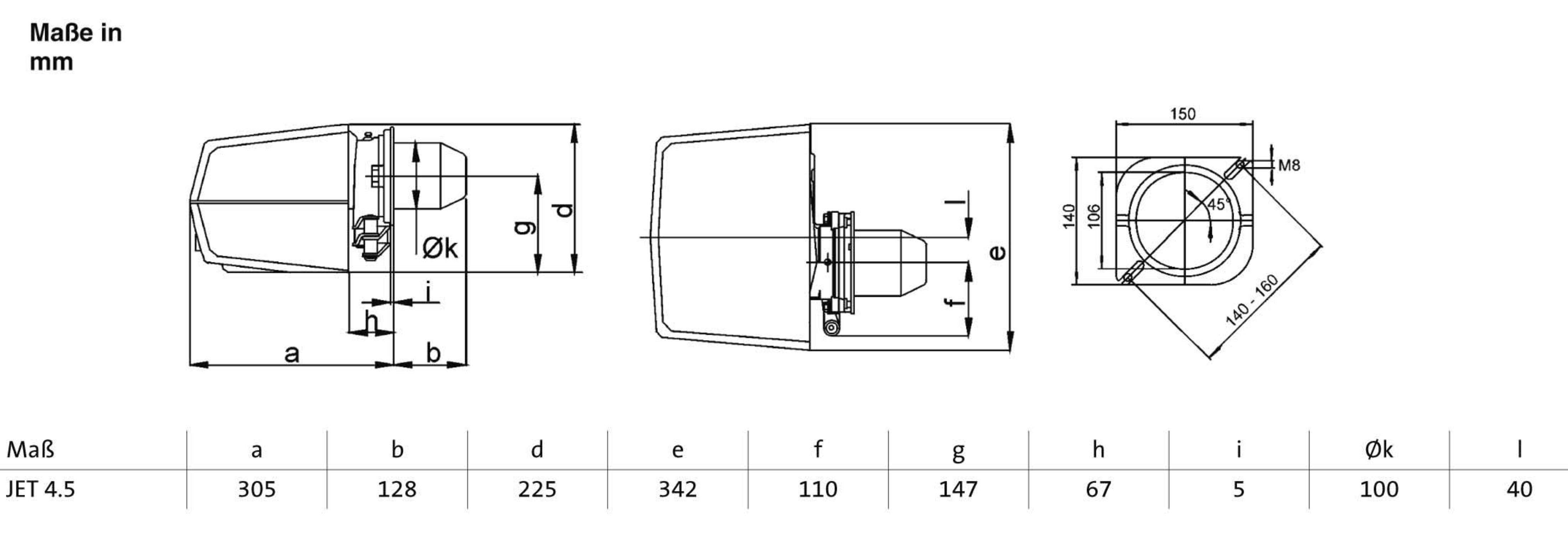 Körting Brötje Ölbrenner Jet 4.5 UNI-NOx Öl-Low 16-40 kW Ölgebläsebrenner