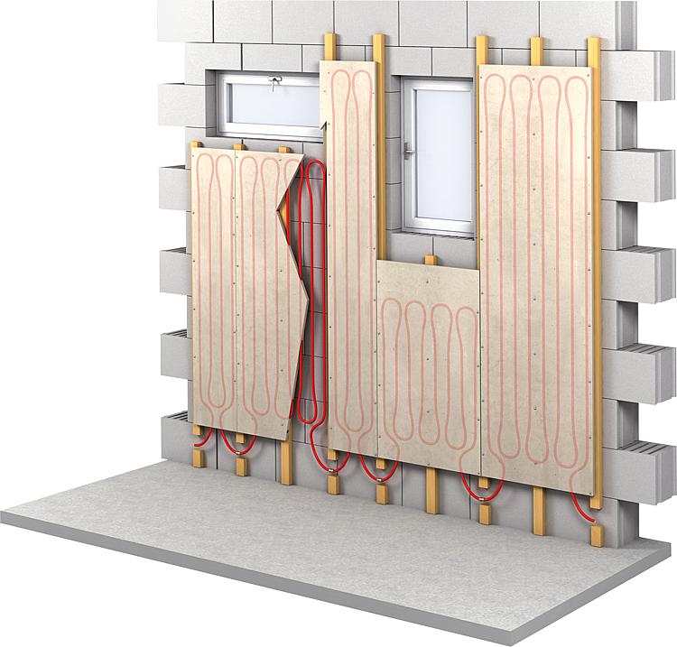 Zewotherm Wandheizung Modul Trockenbau 200x31cm 18mm mit Polybutenrohr 12x1,3mm