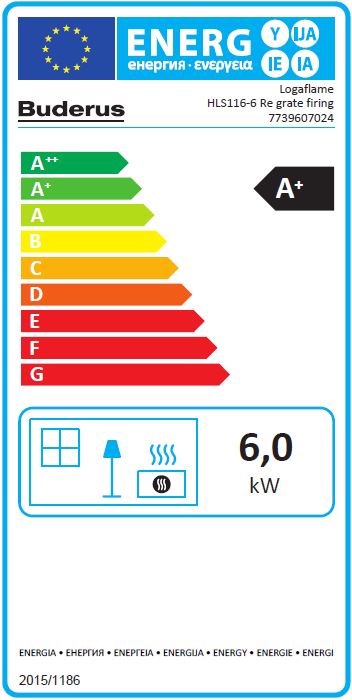 Buderus Heizeinsatz Logaflame HLS116 6 kW Kachelofen Kaminofen Rost rechts