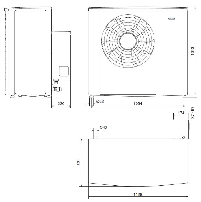 NIBE Luft Wasser Wärmepumpe Paket 2201 S2125-8 + VVM S320 monoblock 2,6-6,8 kW