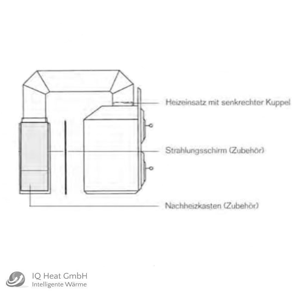 Buderus Abgas Doppelbogen für Heizeinsatz Nachheizkasten 146 mm 153 mm