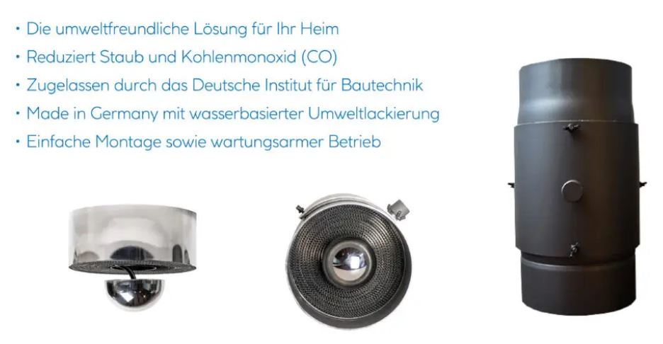 KaminFILTERkat  Filter Feinstaub Nachrüstfilter für Kamin Holzofen BImSchV