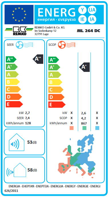 Remko Malaga ML 354 DC - Klimagerät Klimaanlage Inverter-Wandgerät Splitgerät