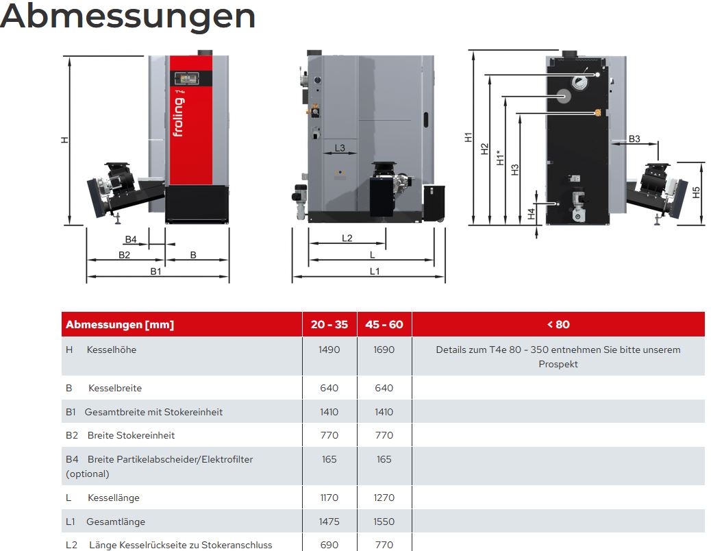 Fröling Hackgutkessel T4e 45 ESP links 14706ESPL Hackschnitzel Festbrennstoff