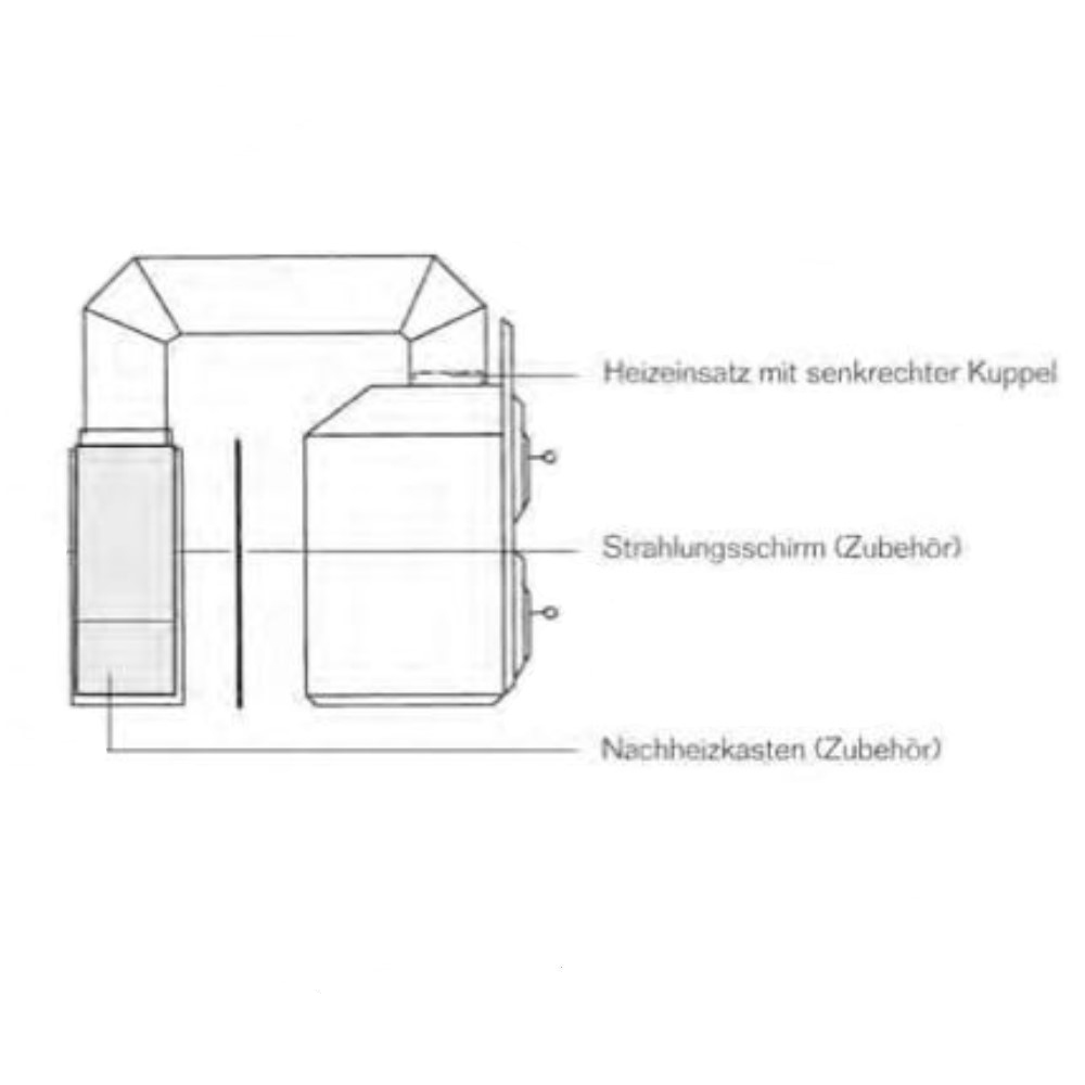 Buderus Abgas Doppelbogen für Heizeinsatz Nachheizkasten 146 mm 153 mm