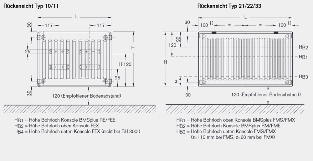 Buderus Logatrend C Profil Kompakt Heizkörper Bauhöhe 600 mm Typ 11 21 22 33