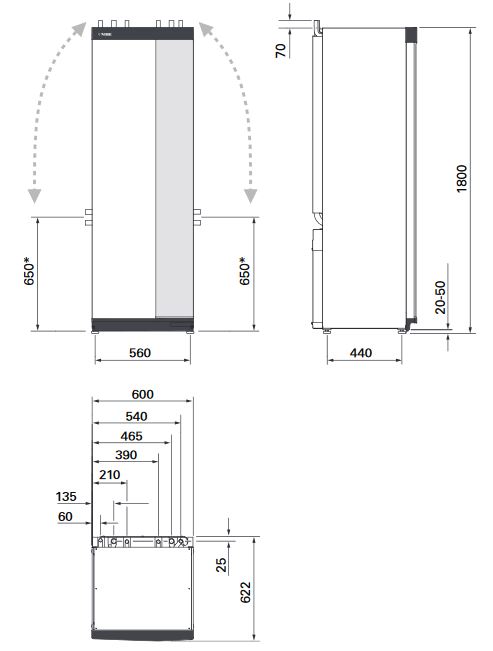 NIBE Sole Wärmepumpe S1256 8 Brauchwasserspeicher Erdwärmepumpe 065698