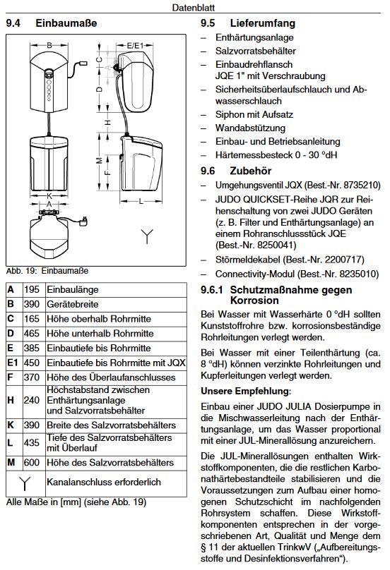 Judo Trinkwasser Enthärtungsanlage SOFTwell S 8203510 Weichwasseranlage