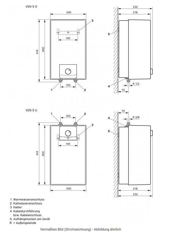 Vaillant Untertisch Elektrospeicher eloSTOR VEN 5/7 U plus Warmwasserspeicher