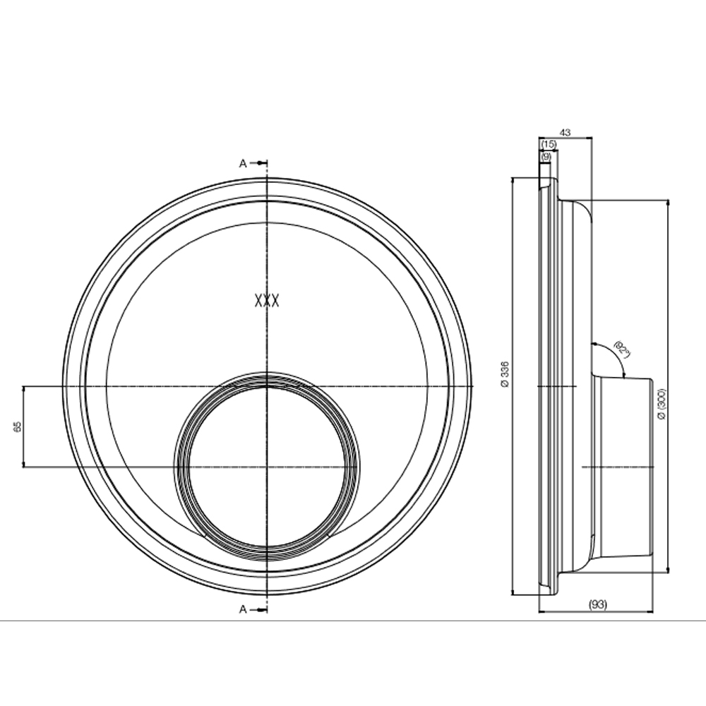 Buderus Kuppel senkrecht 145 mm exzentrisch für Logaflame Heizeinsätze