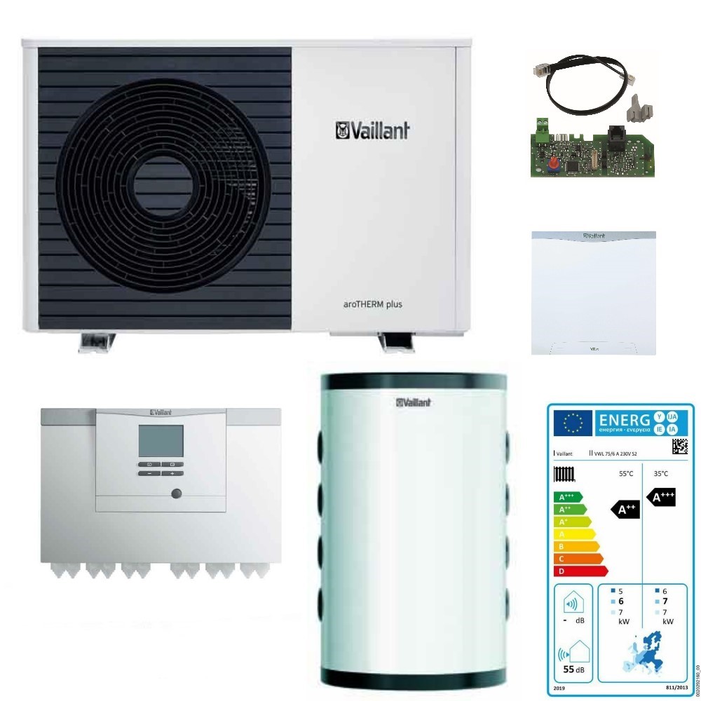 Vaillant Luft Wärmepumpe Hybridsystem aroTHERM plus VWL 75/6 A S2 Paket 4.052/2