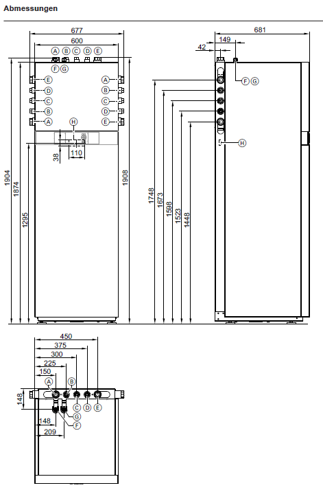 Viessmann Paket Vitocal 222-S Split Luft Wasser Wärmepumpe 230V A-7/W35: 5,5 kW