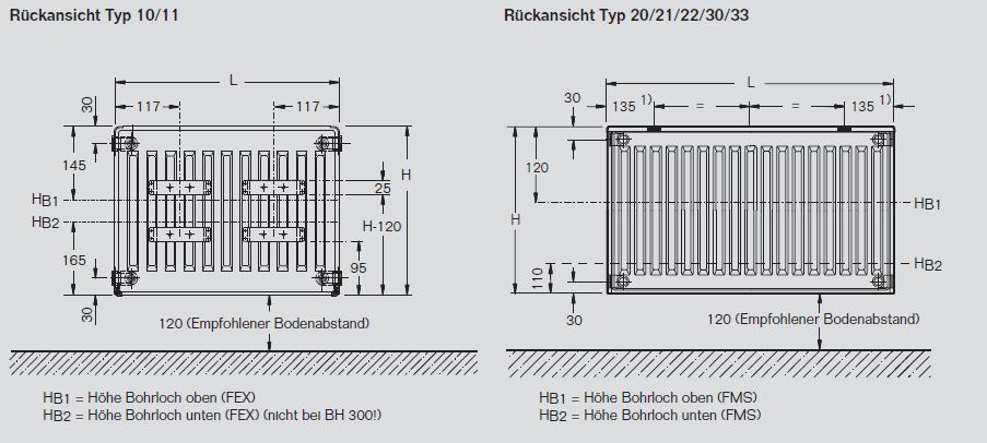 Buderus Logatrend C Plan Kompakt Heizkörper Bauhöhe 300 mm Typ 11 21 22 33