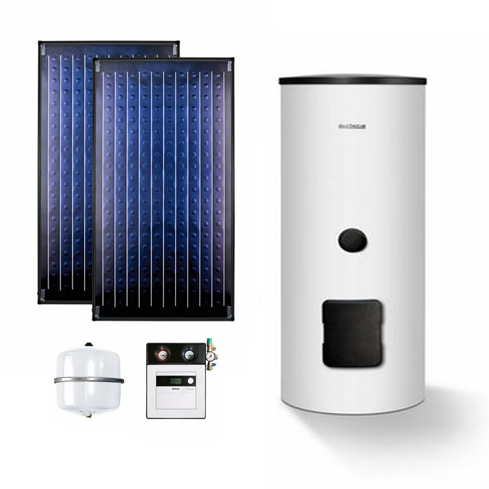 Buderus Solaranlage Logaplus Paket S2 weiss 2 x SKN4.0 SM300 SC20 Solarspeicher