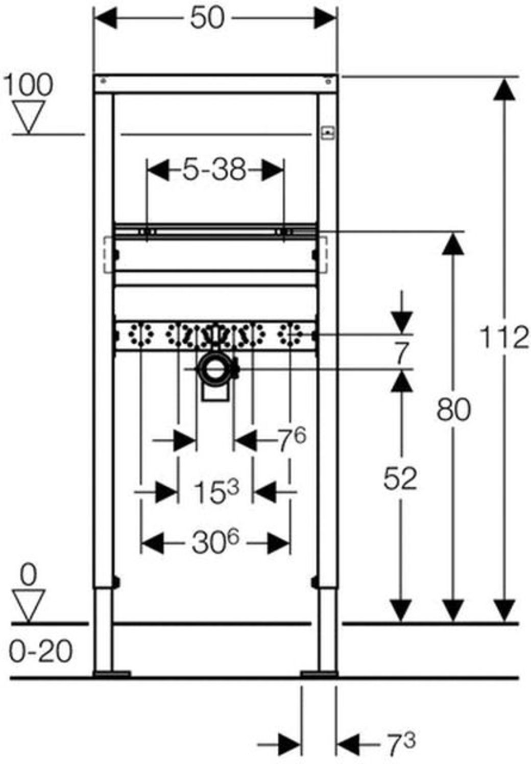 Geberit Duofix Element für Waschtisch Bauhöhe 112 cm Artikel-Nr. 458.404.00.1