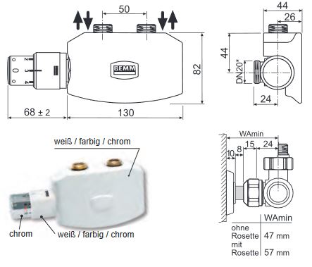 BEMM Mera M - BH 2000 mm Glieder Röhrenradiator Mittelanschluss Heizkörper