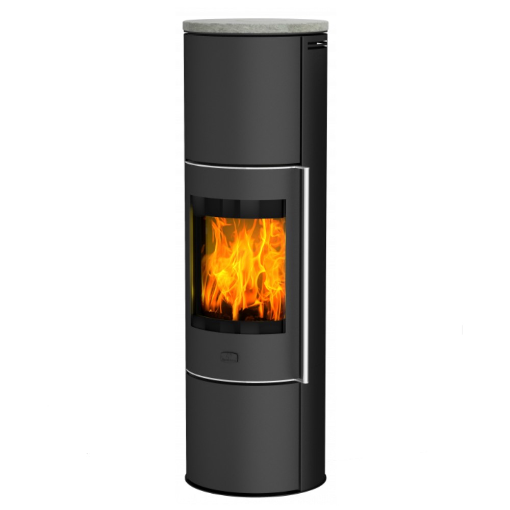 Kamin Kaminofen Fireplace Luna Speckstein RLU K6033 Stahl schwarz 5,0 kW