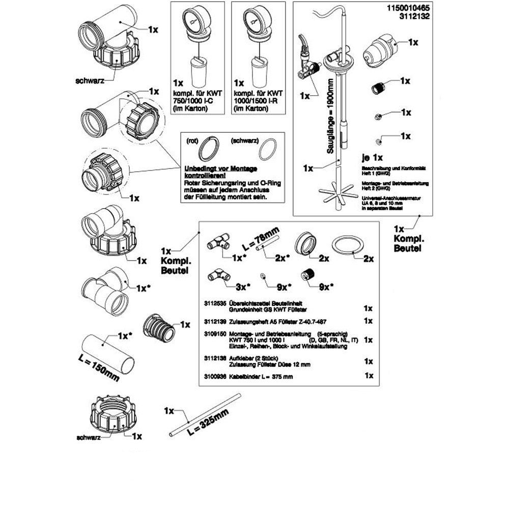 Viessmann Roth Heizöltank Schnellfüllsystem Grundeinheit Typ "GS" für KWT