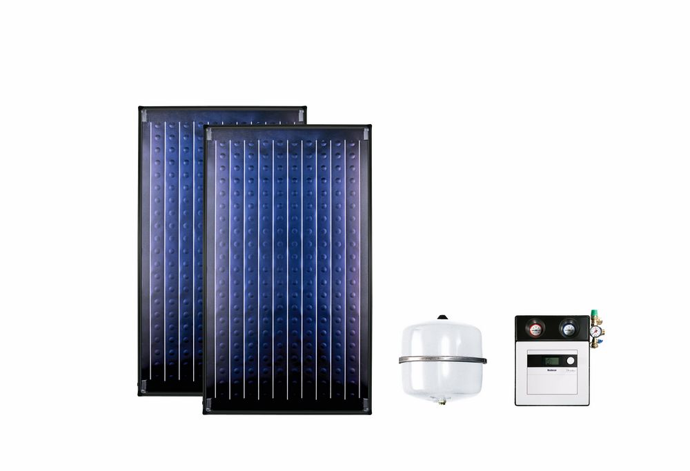 Buderus Solaranlage Logaplus Paket S2 weiss 2 x SKN4.0 SM300 SC20 Solarspeicher