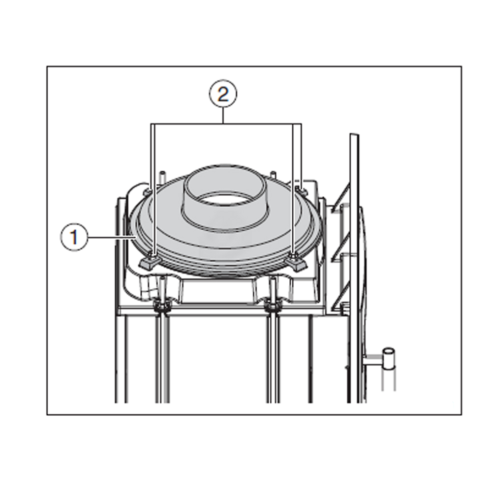 Buderus Kuppel senkrecht 145 mm für H107 H307 HLS117 HLG217 HLG317 lackiert