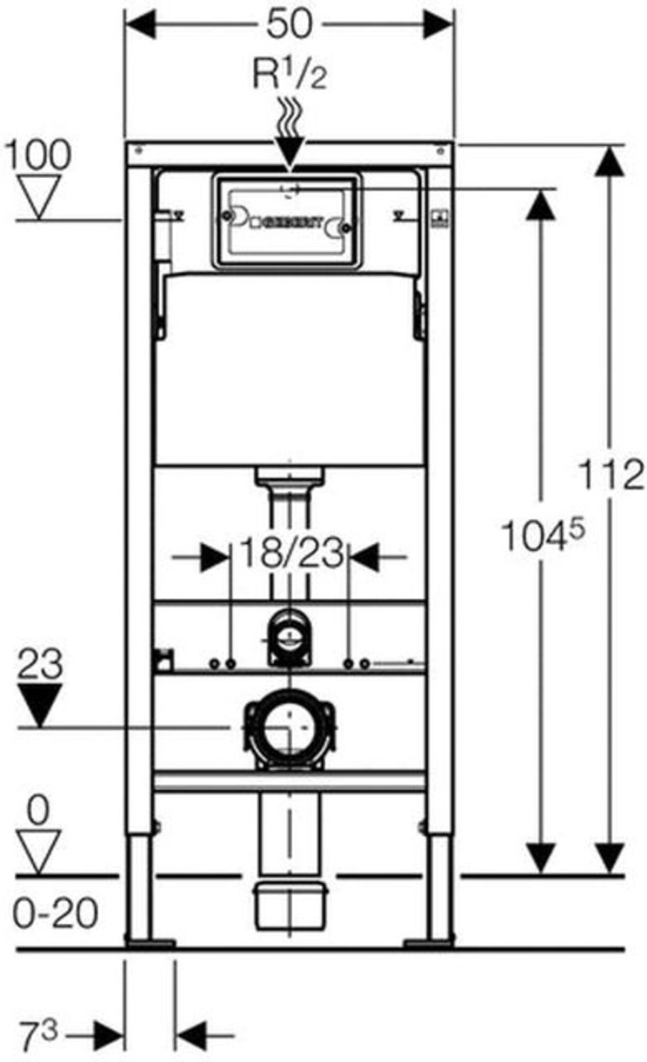 Geberit Duofix Basic WC-Vorwandelement UP100 mit Befestigung Nr.: 458.103.00.1