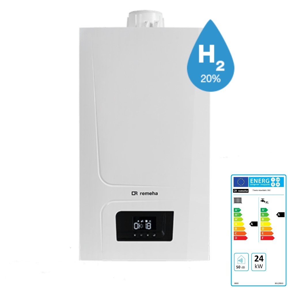 Remeha Gas Brennwert Kombiheizkessel Tzerra Ace-Matic 28 C 28 kW 7825256