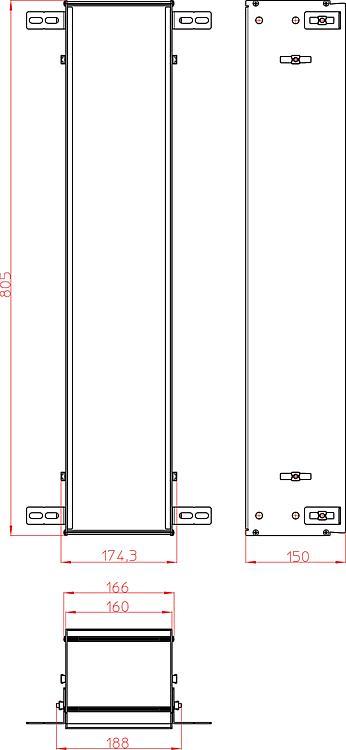 WC Modul emco asis 2.0 Anschlag rechts schwarz Wandcontainer Einbaurahmen