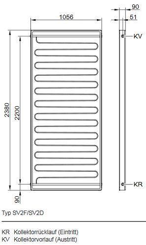 Viessmann Vitosol 100-FM Typ SV1F 2,3 m² senkr. Solar Flachkollektor Solaranlage