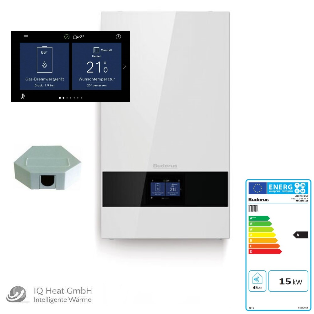 Buderus Gas Brennwertgerät Logamax plus GB172i.2 15 kW Regelung BC400 Heizung