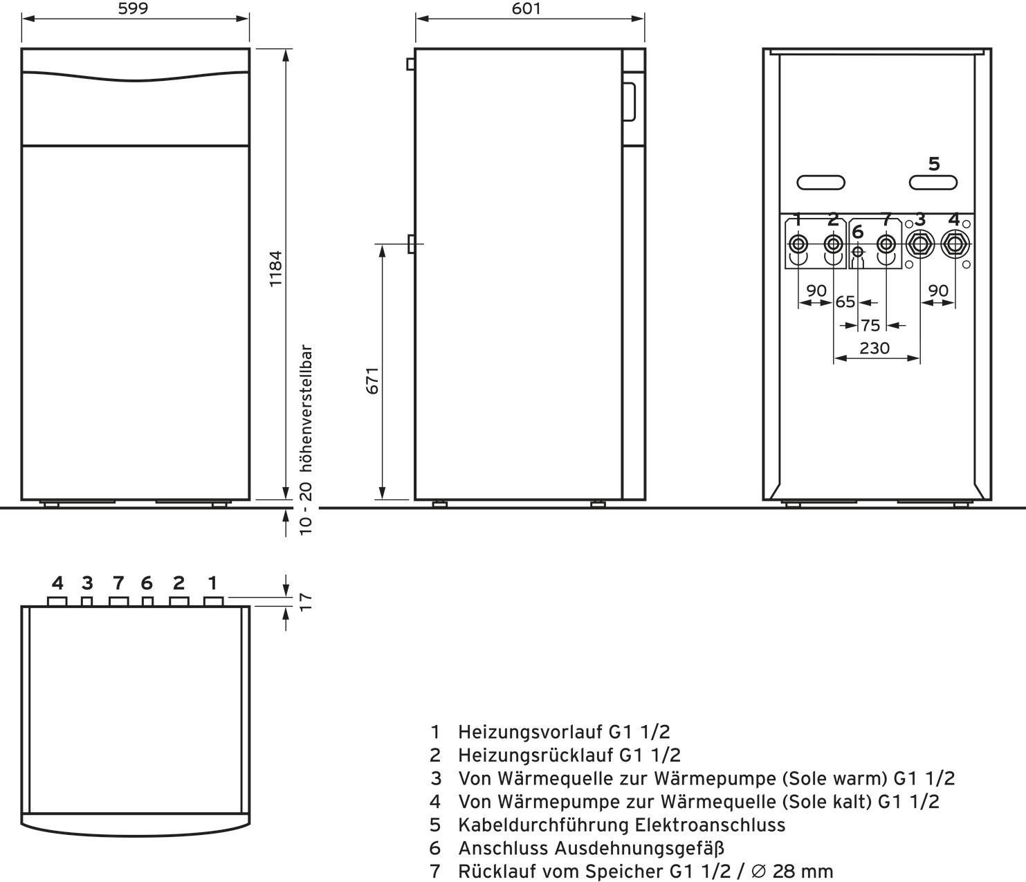 Vaillant Sole Wasser Heizungswärmepumpe flexoTHERM exclusive VWF 87/4 8,9 kW