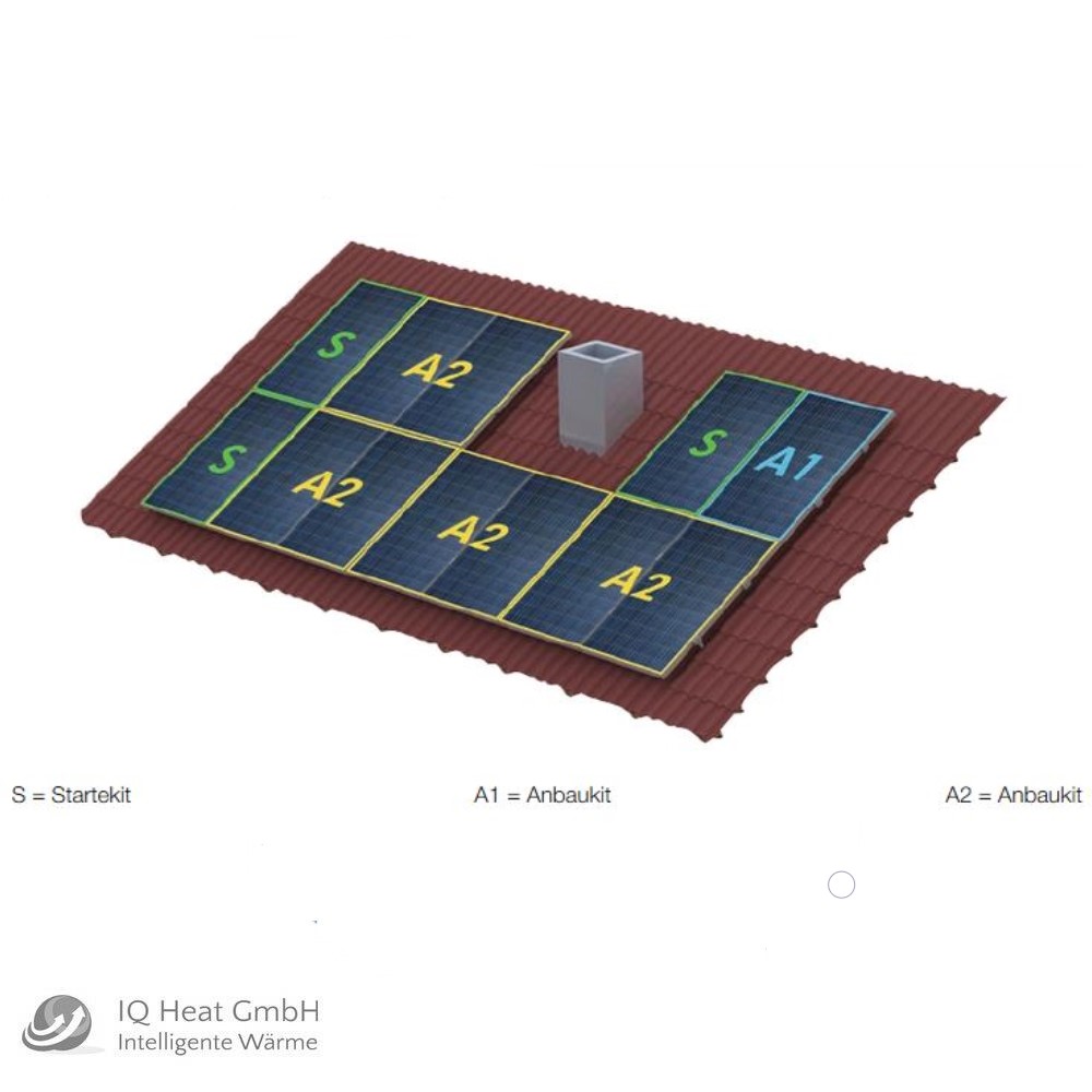 Buderus S1 Sarterkit RH 40 silber für 1 PV-Modul Aufdach Montagesystem Dachhaken