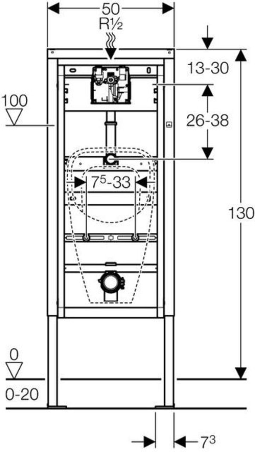 Geberit Urinal Montageelement Duofix Basic mit Bausatz Artikel-Nr.: 458.603.00.5