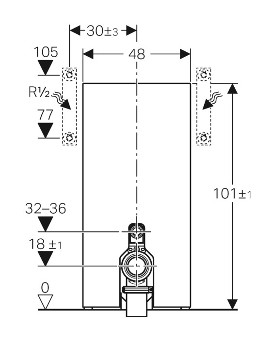 Geberit Monolith weiß 101 cm weiß Sanitärmodul Vorwandelement Spülkasten