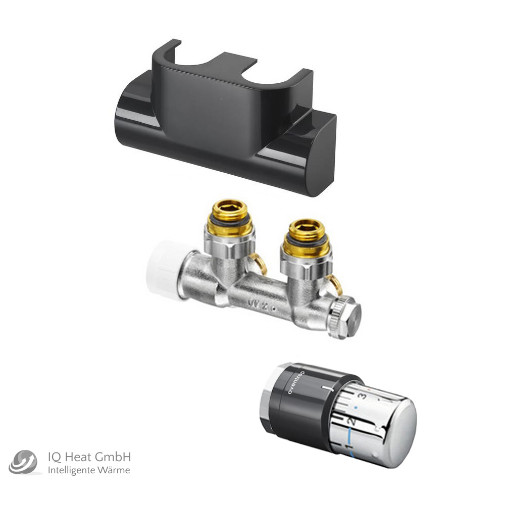 Oventrop Multiblock T anthrazit Anschluss Eckform Set Abdeckung Thermostatkopf